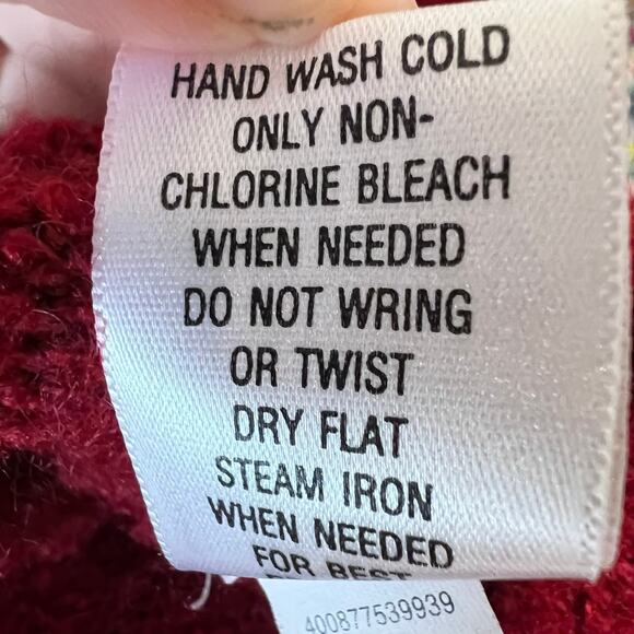 Vintage Y2K Silk & Wool Blend Zip Up Christmas Sweater Snowmen Red size PL - Picture 8 of 11